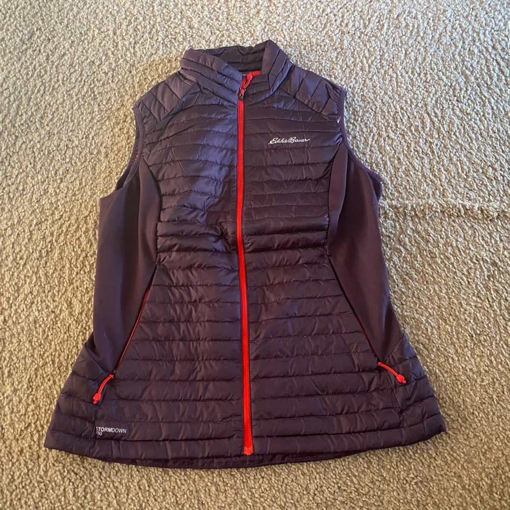 Eddie Bauer First Ascent Stormdown 800 Vest Womens Sz Small Down Full Zip Size M